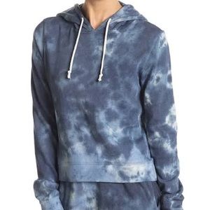 Threads 4 Thought Roe Blue Tie Dyed Organic Cotton Cropped Hoodie